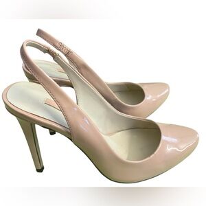ZARA Woman Blush Pink Patent Slingback Heels – Chic Shiny Leather